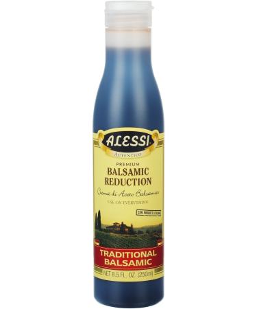 Alessi Balsamic Vinegar Reduction, Autentico from Italy, Ideal on Caprese Salad, Fruits, Cheeses, Meats, Marinades, 8.5oz (Traditional) Traditional Balsamic