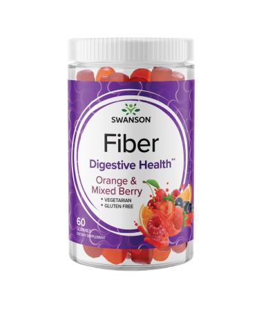Swanson Mixed Berry Fiber Gummies - Digestive Support Promoting Regularity & Healthy Lipid Levels - All Natural Formula to Help Support A Healthy Gut Microbiome - (60 Gummies 5g Each) 1