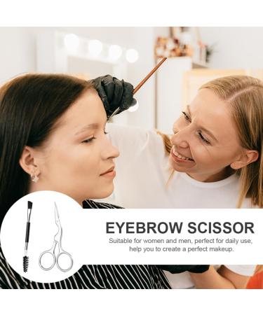 Lot 2 Ciseaux Sourcils Pointus en Acier Inoxydable Brosse Double T te Kit de Soins Sourcils Pr cis pour Maquillage Coupe Poils Nez Outils de Taille Professionnels Usage - Buy Online on GoSupps.com