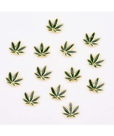 30pcs Gold 3D Nail Art Decorations: Fall Designs with Hemp Leaf, Rhinestones, Pearl Beads, Maple Leaves, Jewels, Diamonds - Assorted Nail Charms - Buy Online on GoSupps.com
