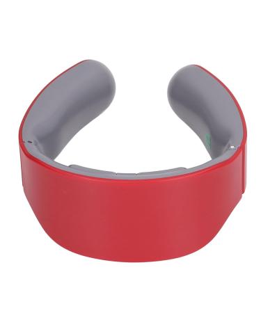 Premium Heated Neck Massage Device | Adjustable Pulse Massager for Lymphatic Drainage | Portable Pain Relief for Men & Women - Red - Buy Online on GoSupps.com