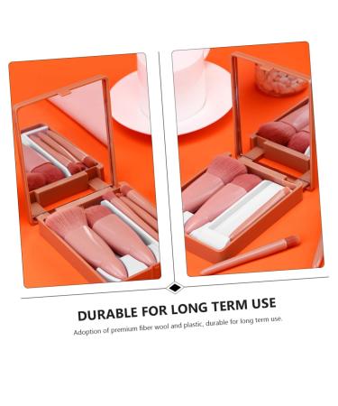 NOLITOY 5pcs Makeup Brush Set with Mirror - Mini Lipstick Kit & Face Powder Brush - Travel-Friendly Pink Cosmetic Tools for Friends & Star Room Decor - Buy Online on GoSupps.com