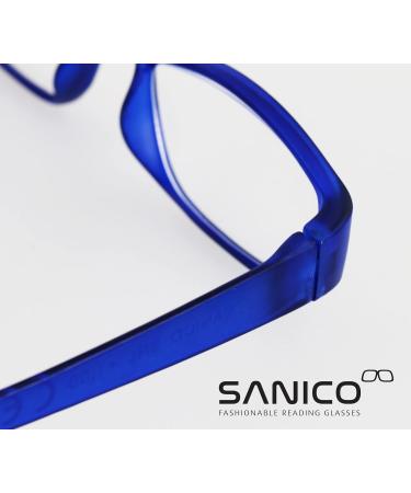 Sanico Fashionable Blue 1.5 Dioptria Reading Glasses - Unisex Optical Aid for Men & Women | Blue Light Blocking I Model Adige - Buy Online on GoSupps.com