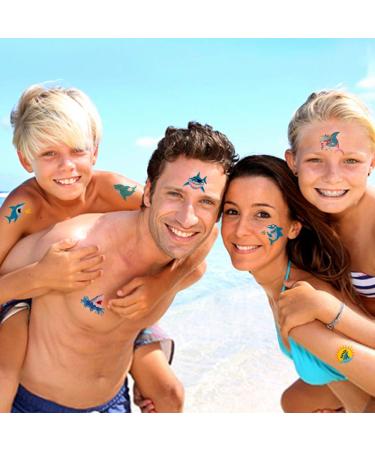 Valoin Shark Temporary Tattoos- Ocean Sea Themed Decor for Baby Shower & Birthday Party - Buy Online on GoSupps.com