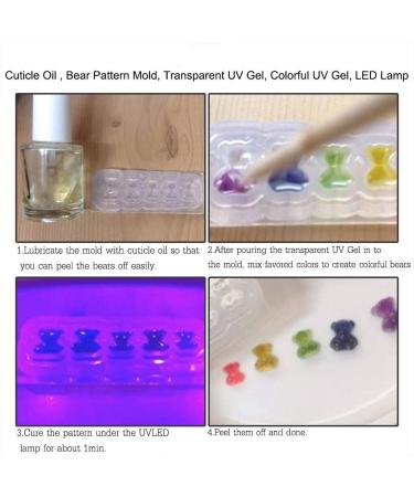 Demeras Silicone Mold Nail Art Nail Silicone Mold 14x10x1 Silicon Uv Nail Decoration Mold Nail Art Template Bear Pattern Decals Nail Diy Tools - Buy Online on GoSupps.com