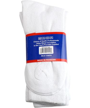 3-Pair Diabetic Crew Socks 9-11 White - Comfort and Support for Diabetic Feet - Buy Online on GoSupps.com