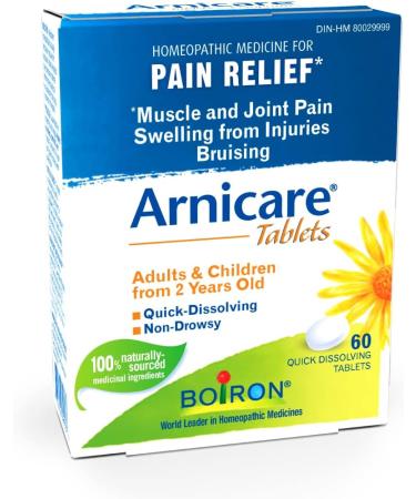 Boiron Arnicare Tablets 60 Tablets Homeopathic Medicine for Muscle and Joint Pain Relief Swelling & Arnicare Cream for Pain Relief Muscle Pain and Joint Pain Relief Swelling from injuries - Buy Online on GoSupps.com