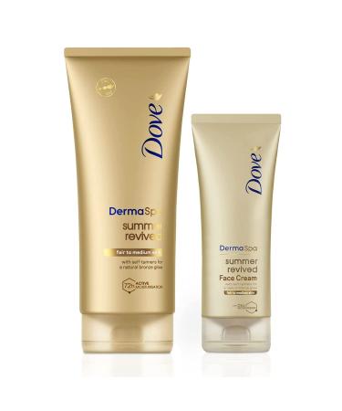Dove Unilever Derma Spa Body Lotion 200ml with Face Cream Summer Revived Fair to Medium 75ml 2 Piece Set