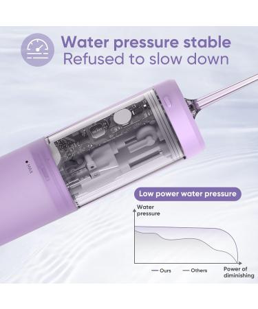 Portable Rechargeable Water Flosser Dental Oral Irrigator - Purple | 3 Modes, 3 Jet Tips, 140ml - Electric Plaque Remover for Teeth - Cordless, IPX7, Travel-Friendly - Buy Online on GoSupps.com