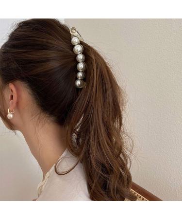 DEEKA 6 PCS Pearl Hair Clips - Banana Clips & Jaw Clips for Women & Girls | 4.1 Inch Rhinestone Barrettes - Buy Online on GoSupps.com