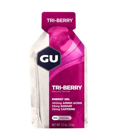 GU Energy Original Sports Nutrition Energy Gel, 8-Count, Tri-Berry