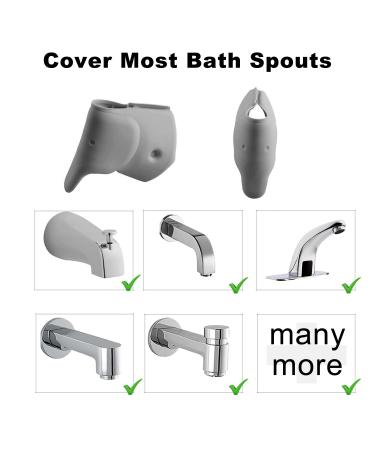 Bath Spout Cover  Faucet Cover Baby Tub Spout Cover Bathtub Faucet Cover for Kids -Tub Faucet Protector for Baby - Silicone Spout Cover Gray Elephant - Kids Bathroom Accessories - Free Bathtub Toys - Buy Online on GoSupps.com