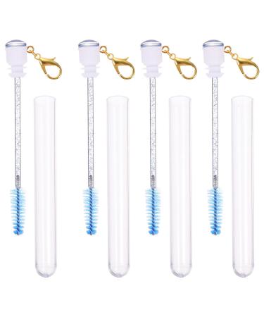 LALAFINA 4pcs Tube Mascara Brush Lash Applicator Empty Mascara Bottle Eyelash Tube Cosmetic Device Stick Miss Blue