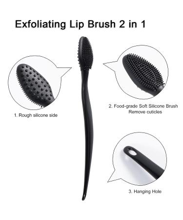 16 Pcs Black Silicone Lip Exfoliator Brushes - Double-Sided Lip Scrub Tool for Skincare | Raploy Soft Silicone Exfoliator for Smoother Lips - Buy Online on GoSupps.com