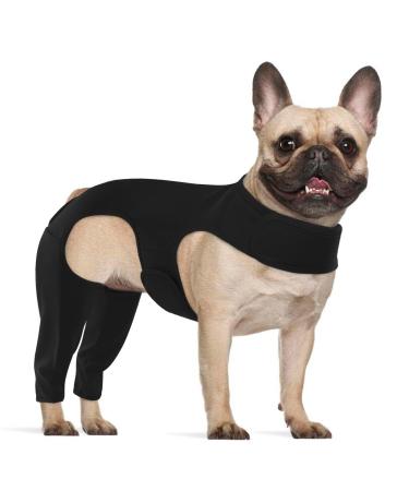 Hjyokuso Dogebody after op dog body after op with leg wound protection suits for dogs dogs hind leg protection anti-wound licking op body dogs e-collar alternative for dogs dogs protection bodysuit xs black