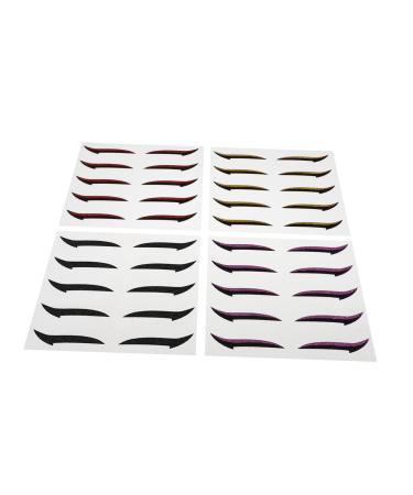 CANIGHT 20 Pairs Eyeshadow Stickers Eyeliner Sticker Makeup Stencils for Face Trendy Stickers Glue