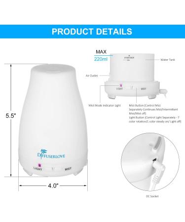 2 Pack 200ml Essential Oil Diffuser Set with 6 Natural Oils - Aromatherapy Ultrasonic Humidifiers with Auto Shut-Off and LED Lights - Buy Online on GoSupps.com