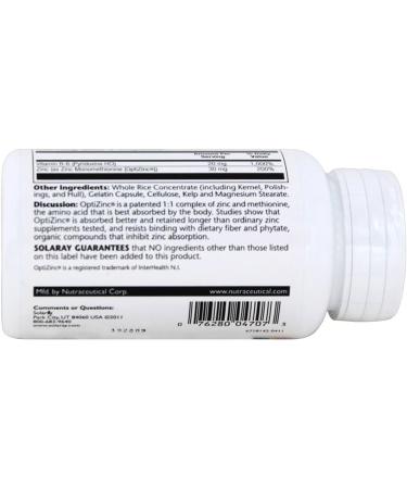 OptiZinc 30mg Solaray 60 VegCaps - Essential Zinc Supplement for Immune Support - Buy Online on GoSupps.com
