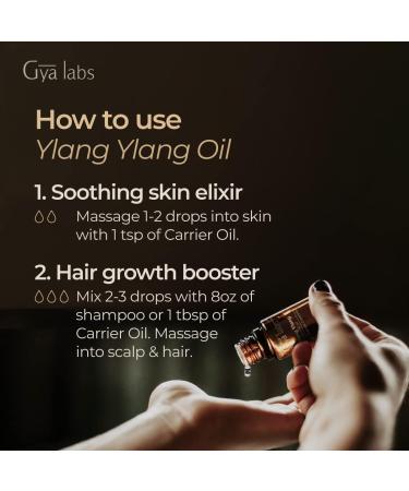 Gya Labs Ylang Ylang Essential Oil (10ml) - Floral & Exotic Scent - 2-Pack | Premium Aromatherapy Oil for Relaxation & Wellness - Buy Online on GoSupps.com