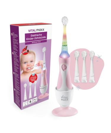 Vitalmaxx electric children's toothbrush |Playfully clean teeth with timer and child -friendly design |The ideal introduction to dental care for babies and toddlers pink white