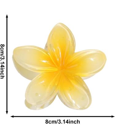 Flower Hair Clip - Hawaiian Claw Clips for Hair | Plumeria Hair Clip Large Claw Clips | Non-Slip Flower Claw Clips Strong Hold | Colorful Flower Hair Clips for Women Girls with Thin or Thick Hair Yellow - Buy Online on GoSupps.com
