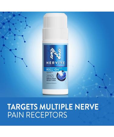 Nervive Nerve Care Pain Relief Roll On Liquid - Max Strength Topical Relief with Lidocaine & Menthol - For Toes, Feet, Fingers, Hands, Legs & Arms - 2.5oz - Buy Online on GoSupps.com