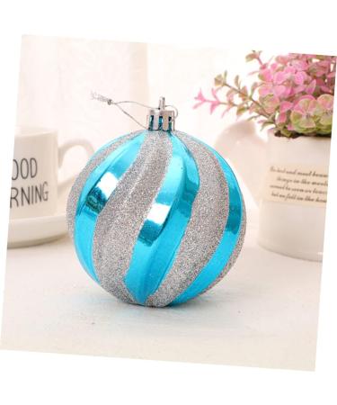 Alipis 6pcs Ornament Glitter Ball Pendant Christmas Ball Pendant Christmas Tree Ball Thread Candy Balls Blue 6.00X6.00X6.00CM - Buy Online on GoSupps.com