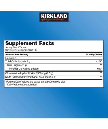 Kirkland Extra Strength Glucosamine HCI with MSM 750 Count (2 Pack) - Buy Online on GoSupps.com