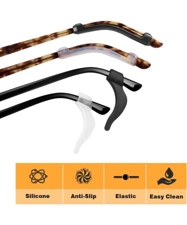 Anti-slip Silicone Temple Tips for Eyeglasses - Black & Clear - Buy Online on GoSupps.com
