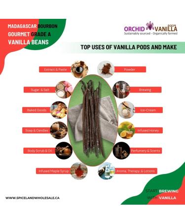 Madagascar Vanilla Beans Bourbon Gourmet Grade-A For Extract And Baking By Weight (1/4 lb (Pack of 1)) - Buy Online on GoSupps.com