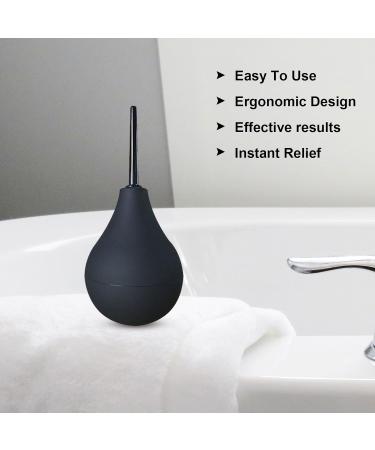 SKHAOVS Enema Bulb Douche Kit - Reusable Silicone Nozzle, Comfortable 160ml Capacity - for Men and Women - Includes Cleaning Brush (Black) - Buy Online on GoSupps.com