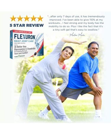 Flexuron Joint Formula by Purity Products - 3X Better Than Glucosamine and Chondroitin - Fast-Acting with Krill Oil, Hyaluronic Acid, and Astaxanthin - 30 Count - Buy Online on GoSupps.com