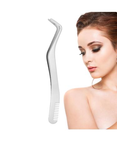 Eyeline appliannia tweezers eyelash extension tweezers made of stainless steel - comb and tuft eyelash applicator for women professional eyelash extension tools Voihamy silver