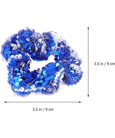 Amosfun Sparkly Glitter Sequin Hair Scrunchies Ponytail Holder Elastic Hair Bands Hair Ties Hair Accessories for Girls Women (Blue) - Buy Online on GoSupps.com
