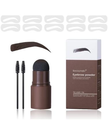 Eyebrow Stamp Stencil Kit, Eyebrow Stamp, 1 Step Eyebrow Stencil Shaping Kit 10PCS, Professional Makeup Eyebrow Stamp Stencils, Long Lasting and Waterproof Make Up - Eyebrow Stamp with Reusable Brow Template (Natural Brown)