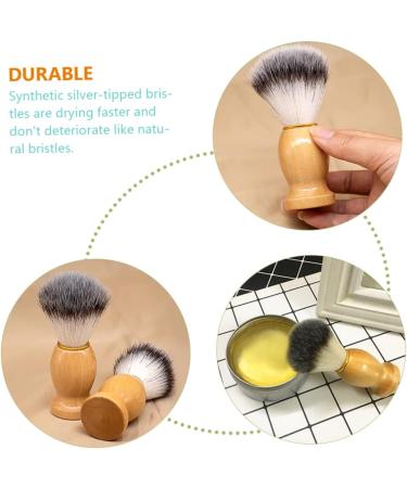 Healeeved 2-Piece Wooden Handle Shaving Brush Set for Men - Premium Beard & Hairdressing Accessories - International Shipping Available - Buy Online on GoSupps.com