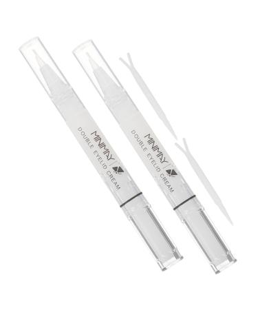 Healeved 2 Sets Makeup Tool Double Eyelid Pen Glue Single Eyelid Change Cream Double Eyelid Serum Eyelid Styling Cream Big Eye Shaping Cream Waterproof Styling Cream Stick 13.00X2.00X1.50CM White