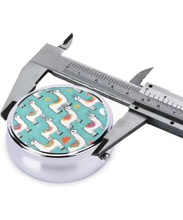 Cute Llama Mini Round Pill Box | 3 Compartment Portable Pill Organizer for Travel Home & Office - Buy Online on GoSupps.com