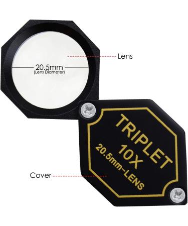 10x Magnifier Jewelry Loupe with Triplet Lens | Optical Glass Gem Magnifying Tool for Jeweler, Stamp, Coin Numismatic | Achromatic Black Hexagonal Design Kit Set - Buy Online on GoSupps.com