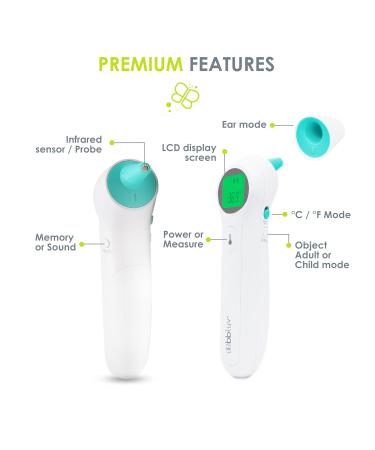 bbl v Or - 5-in-1 Non-Contact Digital Infrared Thermometer for Babies Children & Adults | Fast 1-Second Fever Tracker with LED Display - Buy Online on GoSupps.com