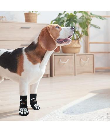 Buy Pupeck Dog Socks Anti-Slide Paw Protection for Small Medium & Large Dogs | Indoor & Outdoor Use | Pack of 6 (Black & Rainbow) - Ideal for Summer & Hardwood Floors - Buy Online on GoSupps.com