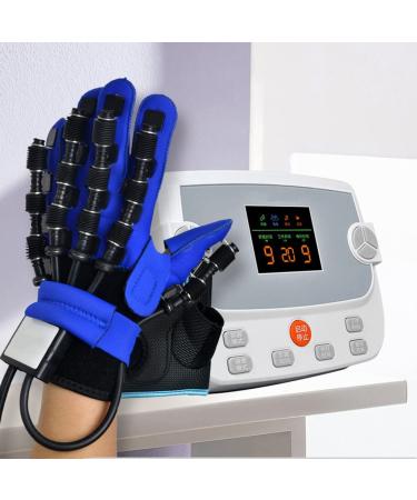 Electric Training Gloves Stroke Hemiplegia Finger Rehabilitation Device for Long-Term Relief Cramps Stiffness Passive Mode & Mirror Mode Strength Adjust (Left Hand Medium)