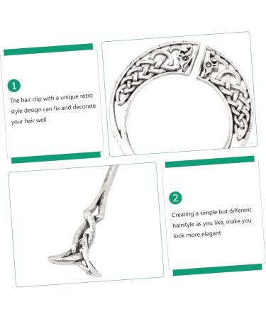 DOITOOL Vintage Viking Hairpins Hair Chopsticks Sliders for Women Slides for Girls Knot Hair Accessories Knot Hair Clip Silver Barrettes European and American Alloy Miss Trendy Accessories - Buy Online on GoSupps.com