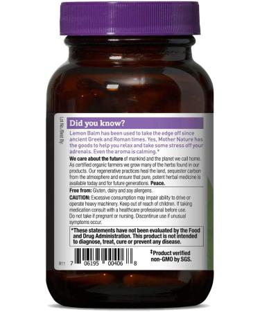 Oregon's Wild Harvest Lemon Balm - 90 Gelatin Capsules for Relaxation & Mood Support - Buy Online on GoSupps.com