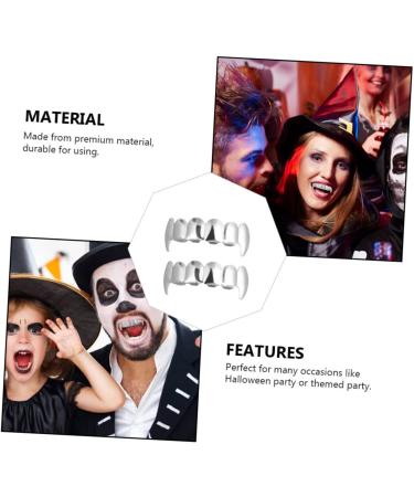 Didiseaon 2pcs Werewolf Teeth Halloween Decor Teeth Grills Top and Bottom Teeth Toy Vampire Fangs Artificial Teeth Simulation Teeth Decorative Props Copper Toy Men and Women Silver Silver - Buy Online on GoSupps.com