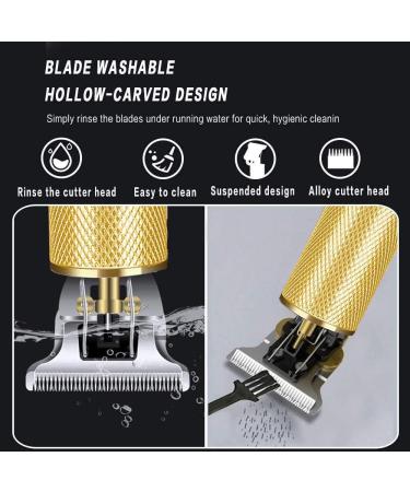 Hair Clippers for Men Electric Pro Li Outliner Rechargeable Cordless T-Blade Trimmer for Men Hair Trimmer for Men 0mm Baldheaded Hair Clippe Waterproof Grooming Kit Gold - Buy Online on GoSupps.com