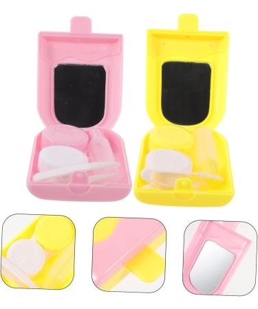 Partykindom Exquisite Contact Lens Container with Mirror | Ice Cream Colored Cosmetic Lens Holder | Durable & Stylish Lens Storage Case - Buy Online on GoSupps.com