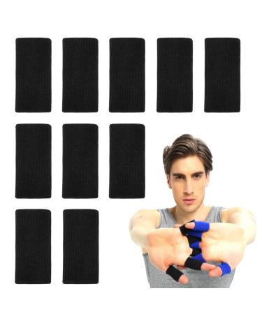 XGOPTS 20 PCS Finger Sleeves for Sports Basketball Breathable Elastic Sport Finger Sleeves Thumb Support Brace Splint Arthritis Sleeve Trigger Finger Cots Finger Straps Joint Compression Protectors black