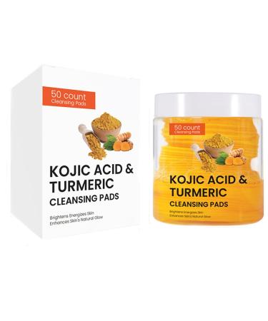 Turmeric Kojic Acid Cleansing Pads | Exfoliating & Brightening Turmeric Face Scrub Pads | Natural Skincare for Skin Lightening & Clear Radiant Skin | Daily Facial Cleansing Pads (white 50pcs) white 30 Count (Pack of 1)