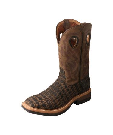 Twisted X Mens Alloy Toe Lite Western Boots - Casual Boots for Men 9 Wide Caiman Print & Bomber